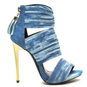 Washed Denim Liliana Heels